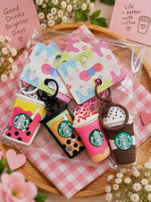 Starbucks Drink Keychain Set Multicolor Frappuccino Latte  set of 4 picture