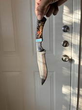 Damascus Steel Fixed Blade Hunting Knife Full Tang Wood Handle 3.5-4in picture