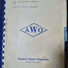 Associated Women’s Organization AWO Dallas County TX Spiral Cookbook May 1959 picture