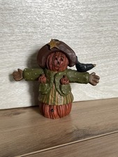 Blossom Bucket Suzi Skoglund Resin Pumpkin Lady Scarecrow Halloween Fall 4.25