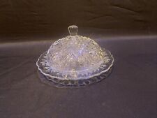 Clear Pressed Glass Round Covered Butter/Cheese Dome Dish With Lid picture