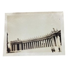Vtg 1920s Rome Italy St Peters Square Colonnades Vatican Baroque Sepia Snapshot picture