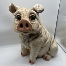 Vintage 1987 Universal Statuary Piglet Peter #647 Pig Statue Farmhouse Decor picture