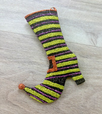 Pier 1 Vintage Halloween Witch Boot Ornament Fun Glitter Pier One Rare HTF picture