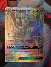 White Kyurem-GX 74/70 Secret Rare Dragon Majesty Rainbow Pokémon Card picture