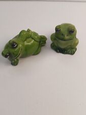 Plastic frog figurine statue Shelf Sitter Knick Knack Collectible Hong Kong Vtg picture