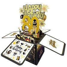 Joycard 80th Birthday Card, 80th Birthday Decorations for Women Men, Happy Bi... picture