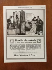 Vintage 1919 Hart Schaffner & Marx Double Breaster Suits Full Page Original Ad picture