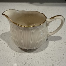 Vtg Lenox Cottage Acanthus Embossed Leaf Creamer pitcher with 24k Gold Trim picture