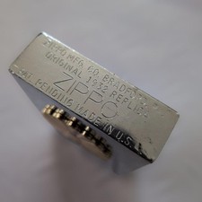 Zippo Original 1932 Replica Outside Hinge Lighter with Chrysanthemum Seal Metal picture
