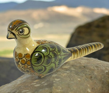 Carlos Villanueva Tonala Bird Pottery Long Tailed Pheasant Mexico Vintage Large picture