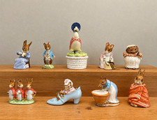 Beatrix Potter Peter Rabbit 9 Pc Figurine Lot Beswick Royal Doulton Rare Gold picture