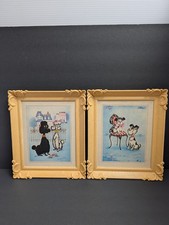 VTG 60's French Poodles Margery D’Arcy Wall Art Set MCM Kitsch picture