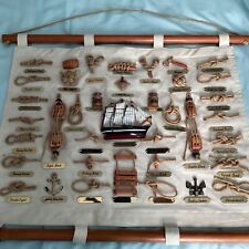 Cutty Sark Ship Nautical Display 30 Rope Knot Canvas Scroll Wall Hanging 24 X 19 picture