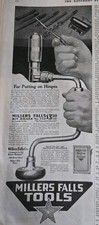 1919 Millers Falls tools bit brace for putting on hinges vintage ad picture