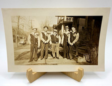 Vintage 1938 Photo Cleveland Ohio Club Group Varsity Jackets Hats Cigars 1/23/38 picture