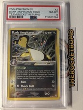 Pokemon Dark Ampharos EX 2004 Team Rocket Returns Reverse Holo RARE #2 PSA 8 picture
