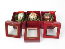 Waterford Holiday Heirloom Christmas Ball Ornaments Plaid Star Swirl Lot of 3 picture