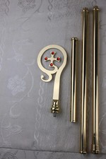 BRASS CROZIER Polish Staff Crosier Bishop Quality Craftsmanship, 72