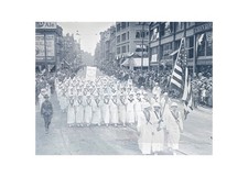1916 Boston Preparedness Parade Sargent School Girls Flag WWI Glass Negative picture