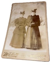 Antique Cabinet Card 2 Victorian Women Photo Photograph  picture