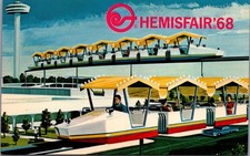 HemisFair '68 San Antonio Mini-Monorail Plasticchrome Postcard 1968 World's Fair picture