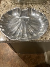 Vtg Wilton Armetale Scallop Shell Serving Dish 11.5 x 9  x 2 in. Food Safe #2001 picture