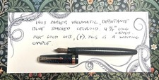 Vintage Parker Vacumatic Blue stacked celluloid - restored - 14k gold nib picture