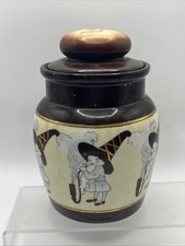 Vtg RARE MZ Austria Porcelain Humidor Covered Tobacco Jar Smoking Gnome 1800s picture