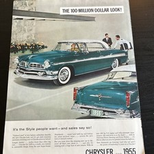 Car Newspaper Print Chrysler Ad 1955 Automotive /Campbell Soup Vintage Full Page picture