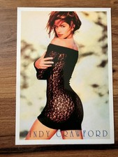 Vintage Cindy Crawford Turkish Postcard Supermodel Rare Fashion Collectible 1990 picture