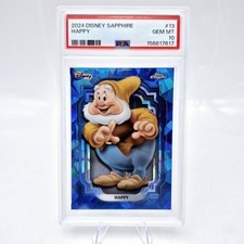 2024 Topps Chrome Disney Sapphire Happy #13 PSA 10 Snow White Blue picture