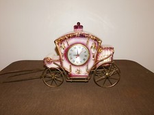 VINTAGE 1930S CERAMIC PRINCESS CARRIAGE BUGGY ELECTRIC CLOCK SESSIONS MOVEMENT picture