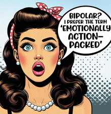 Retro Lady bipolar fun cute funny High Quality Metal Fridge Magnet 4x4 1267 picture