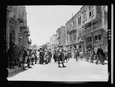 Photo:Palestine 1936 Troops Search for Arms Street Scene Standing Crowd picture