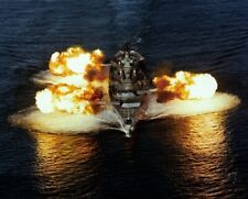 Iowa-Class Battleship USS New Jersey firing her Guns 8x10 Cold War Era Photo 7 picture