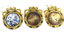 Set Of 3 1997 Bradford Editions Beautiful Hummingbird Ornament Collection picture