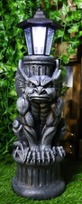 Ebros Gothic Gargoyle Statue with Solar LED Lantern Light Post 20