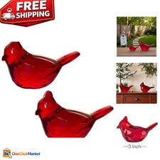 Gift-Worthy Red Cardinal Acrylic Glass Figurines - Perfect for Bird Lovers picture