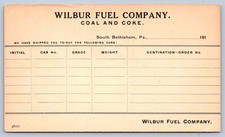 K67/ South Bethlehem Pennsylvania Postcard c1910 Wilbur Fuel Company  274 picture