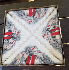 VTG Christmas Paper Napkins Pine Cones Ribbon Candles Crestwick Lot of 25 picture