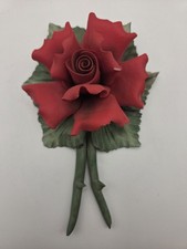 Capodimente Red Rose With Thorns Made In Italy Vtg picture