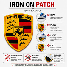 Porsche Embroidered Patch Iron On Sew On Racing Auto Logo Badge Jackets Applique picture