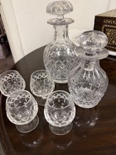 Vintage Cartier Tudor Crystal 2 Decanter Set With 4 Snifters picture