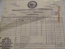 1951 Invoice Receipt Bourbon Live Stock Commission Co. Evansville IN Schnautz picture