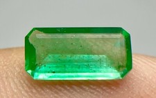 0.65 Ct WOW Top Green Eye Clean Emerald Cut Gemstone From Pakistan. picture