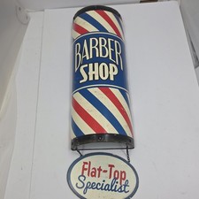 Open Road Brands Barber Shop Sign 3D Metal Barber Pole FlatTop Specialist Retro picture