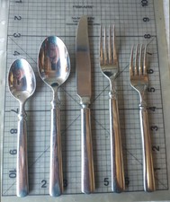 Martha Stewart Empire 4 Complete Setting 36 Piece Glossy Stainless China Retired picture