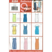 Butterick Sewing Pattern 6104 Dress Sleeveless Girls Size 7-10 UNCUT picture