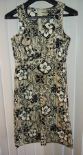 RARE Vtg 60s Hawaiian Dress MCM SOFT Cotton Barkcloth Luau Hawaii Sundress picture